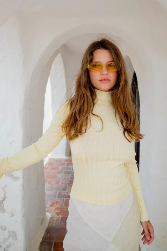 VRG GRL Nicoletta Knit Skivvy // Lemon sold by Verge Girl