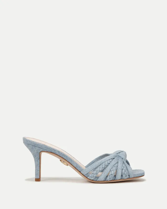 Misa Denim Knot-Front Sandal sold by Veronica Beard