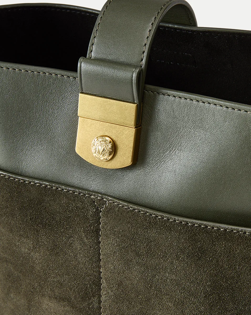 Small Crest Lock Suede Bucket Bag sold by Veronica Beard product image thumbnail 3