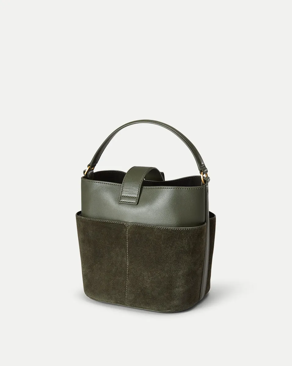 Small Crest Lock Suede Bucket Bag sold by Veronica Beard product image thumbnail 5