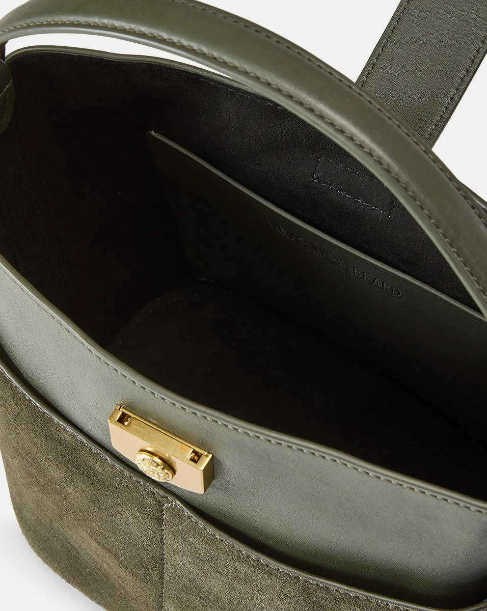 Small Crest Lock Suede Bucket Bag sold by Veronica Beard product image thumbnail 4