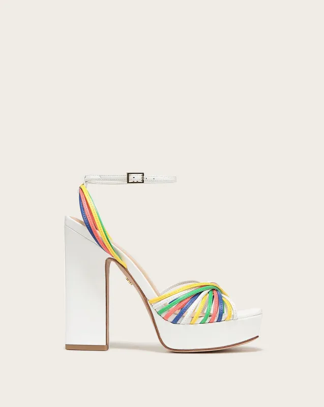 Fletcher Strappy Leather Sandal sold by Veronica Beard