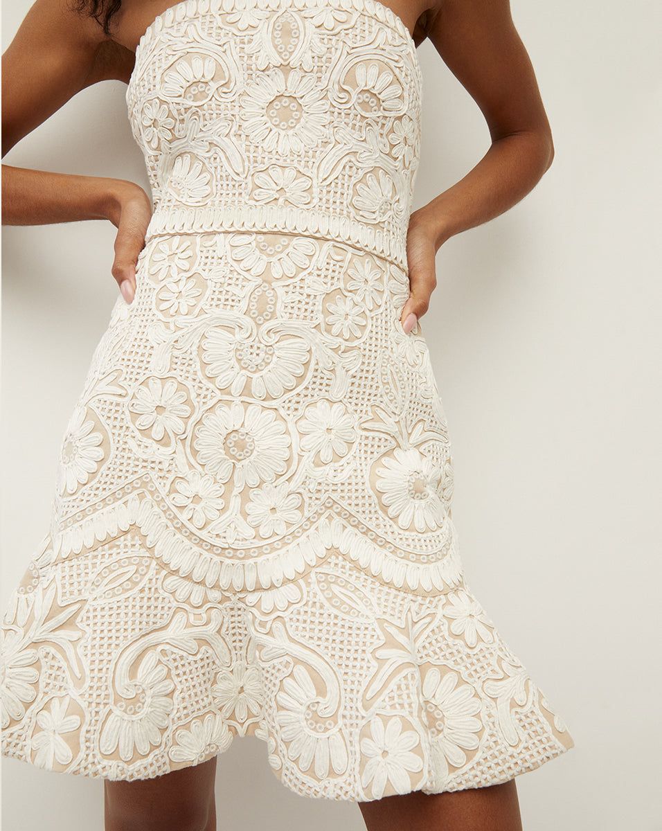 Agata Embroidered Strapless Dress sold by Veronica Beard product image thumbnail 2