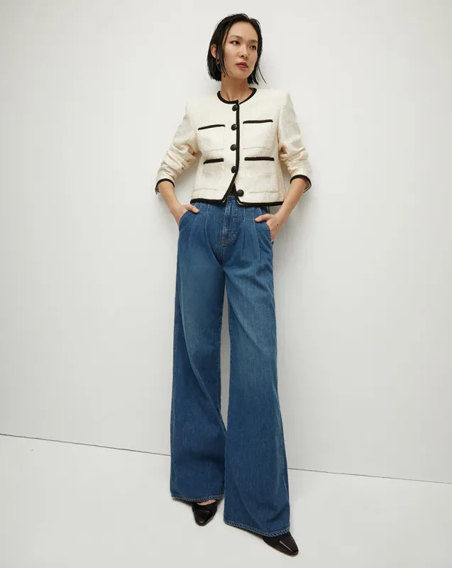 Mia Pleated Wide-Leg Jean sold by Veronica Beard