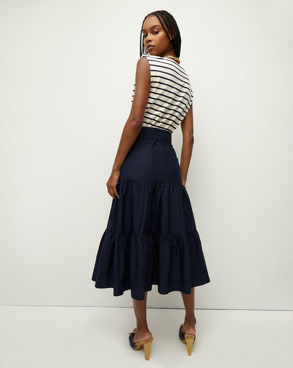 Pazila Striped Mixed-Media Dress sold by Veronica Beard product image thumbnail 3