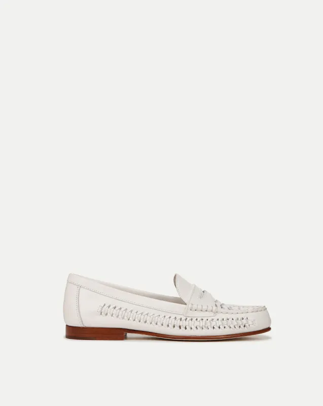 Penny Woven Leather Loafer sold by Veronica Beard