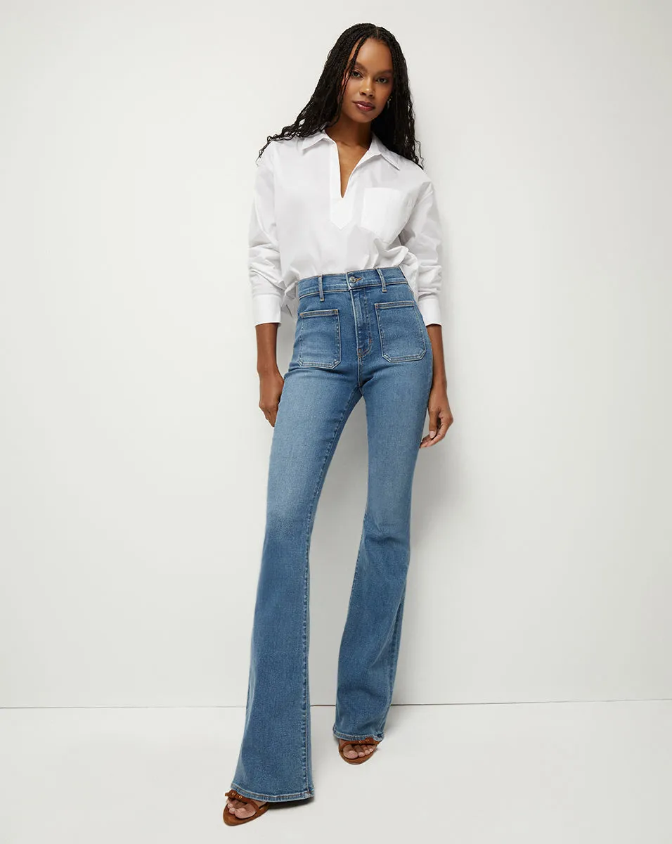 Beverly Skinny-Flare Jean | Patch Pockets sold by Veronica Beard