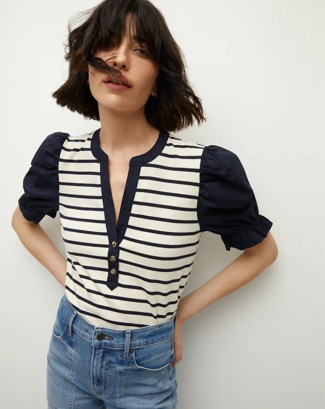 Raegan Puff-Sleeve Top sold by Veronica Beard