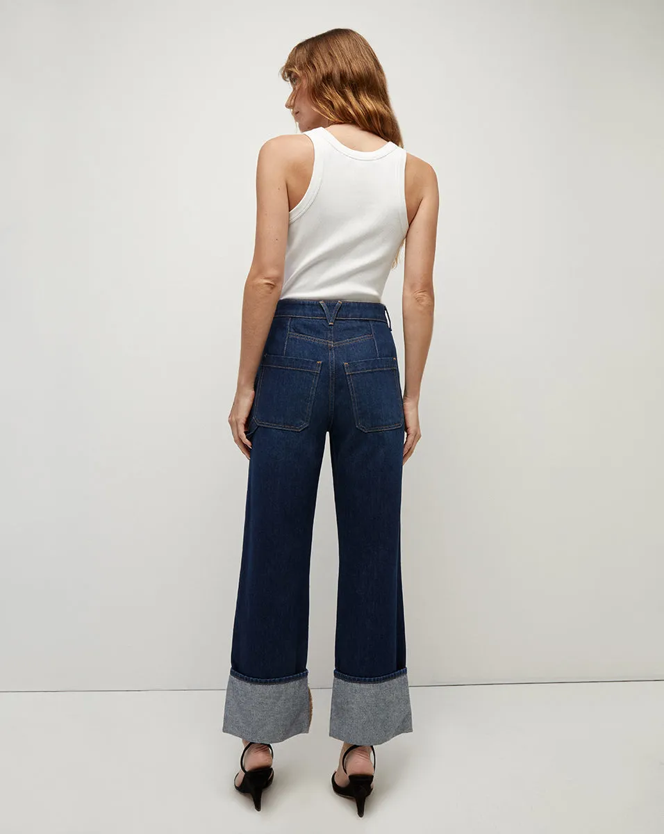 Dylan Cuffed Straight-Leg Jean sold by Veronica Beard product image thumbnail 4