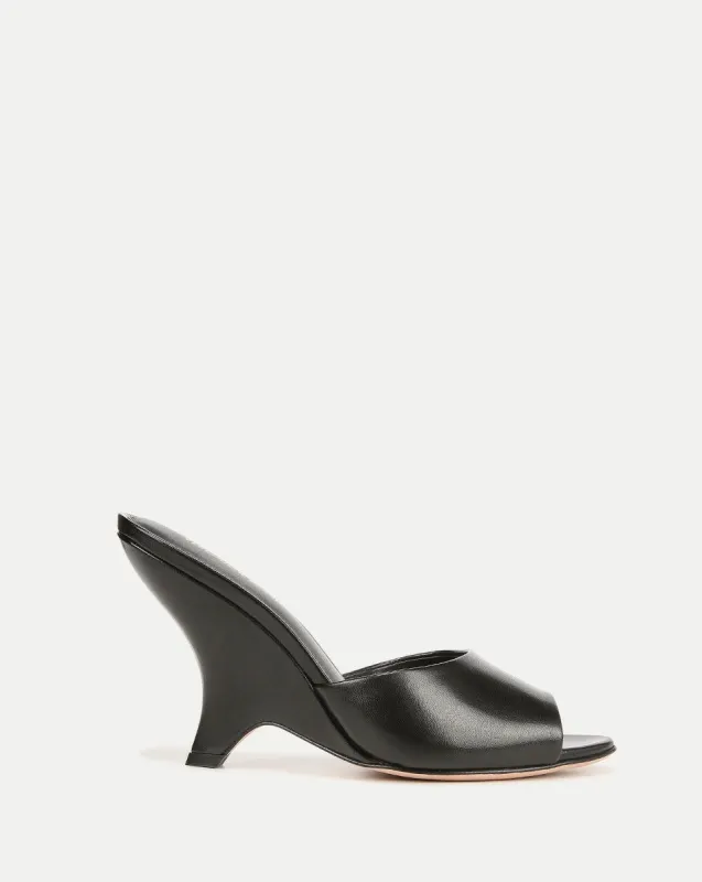 Mila Sculpted Leather Slide Sandal sold by Veronica Beard