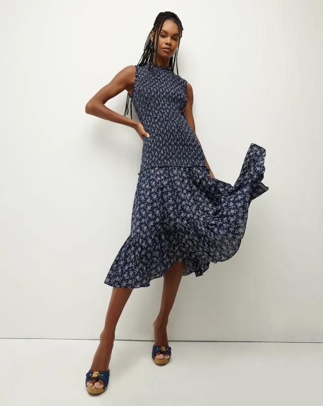 Verena Smocked Cotton-Voile Dress sold by Veronica Beard
