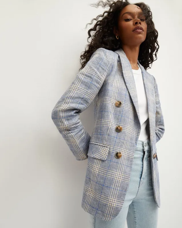 Beacon Plaid Linen Dickey Jacket sold by Veronica Beard