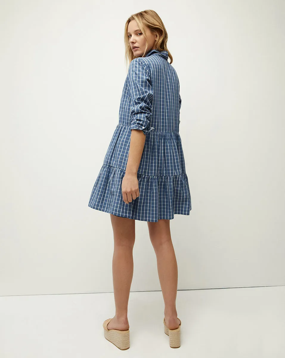 Jemila Plaid Cotton Shirtdress sold by Veronica Beard product image thumbnail 4