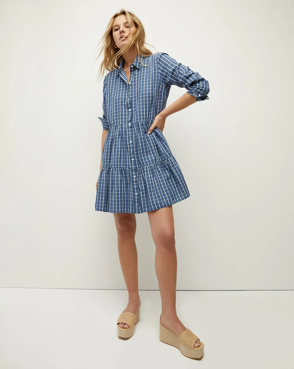Jemila Plaid Cotton Shirtdress sold by Veronica Beard product image thumbnail 2