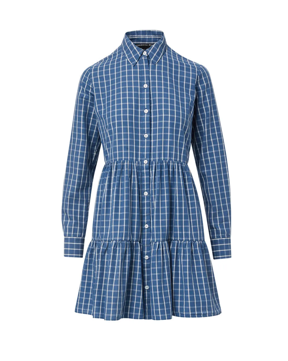 Jemila Plaid Cotton Shirtdress sold by Veronica Beard product image thumbnail 5