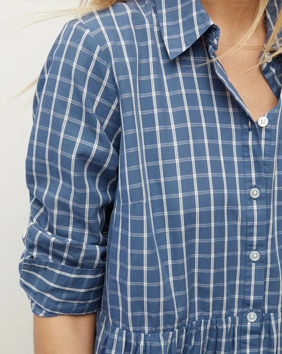 Jemila Plaid Cotton Shirtdress sold by Veronica Beard product image thumbnail 3