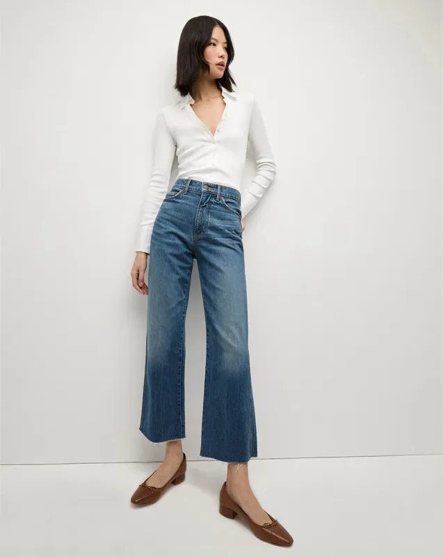Dylan Raw Hem Straight-Leg Jean sold by Veronica Beard