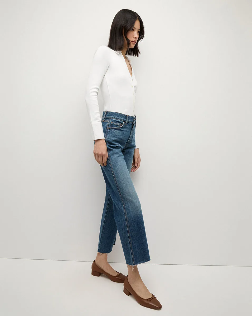 Dylan Raw Hem Straight-Leg Jean sold by Veronica Beard product image thumbnail 3