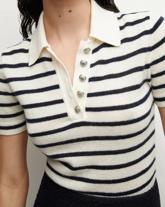 Brandt Striped Cashmere Polo sold by Veronica Beard
