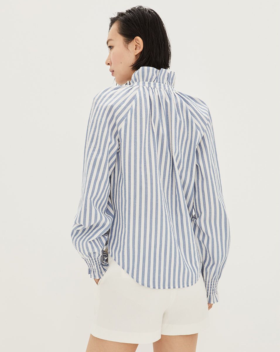 Calisto Seersucker Shirt sold by Veronica Beard product image thumbnail 4