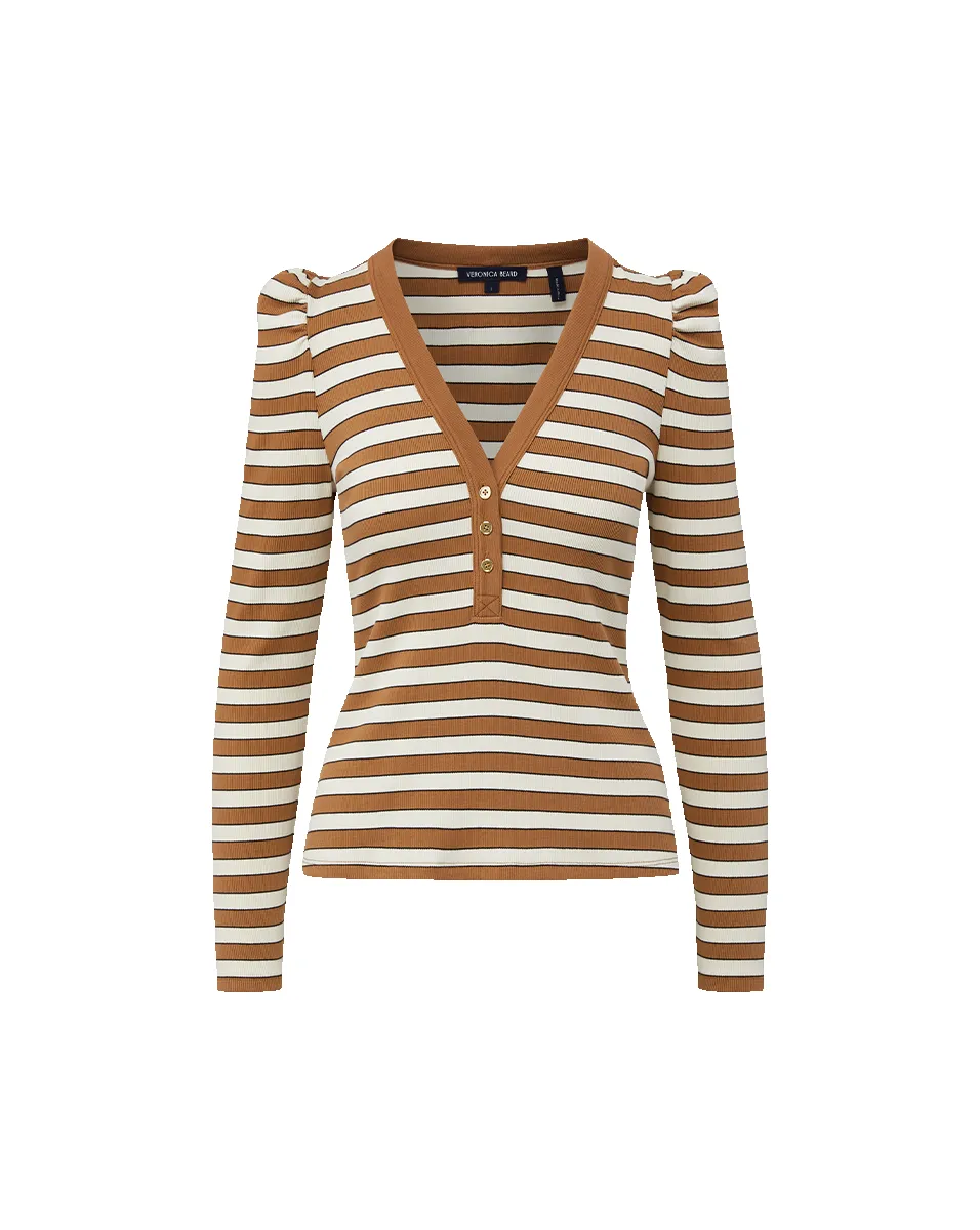 Dekalb Striped Puff-Sleeve Top sold by Veronica Beard product image thumbnail 5