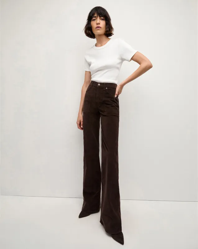 Crosbie Corduroy Slim Wide-Leg Pant sold by Veronica Beard