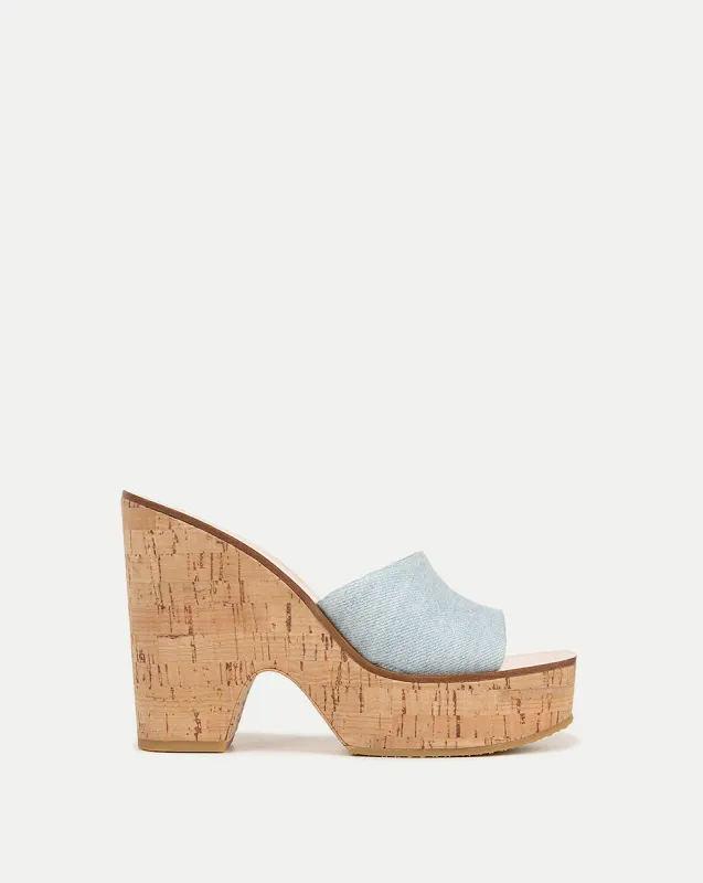 Paulita Denim Wedge Sandal sold by Veronica Beard
