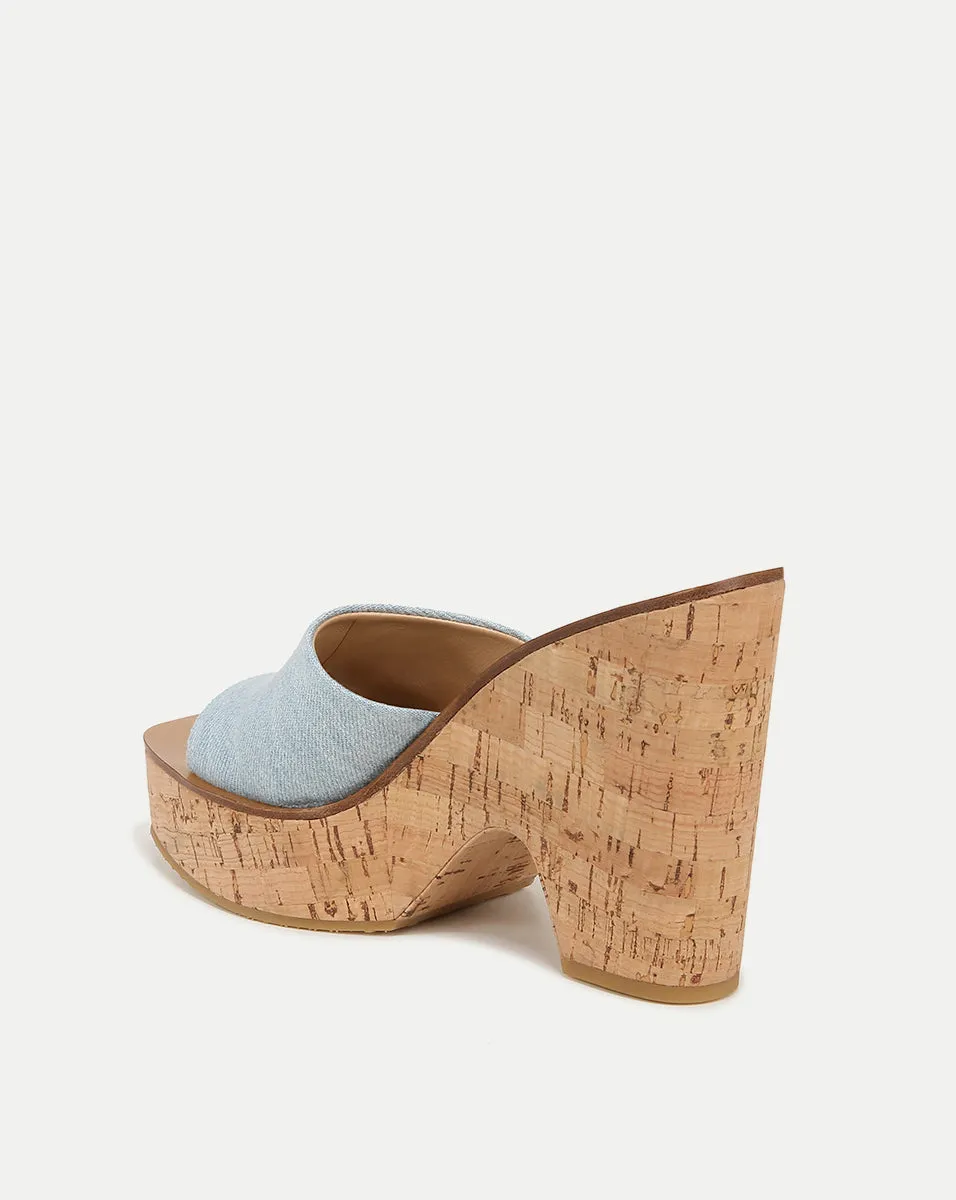 Paulita Denim Wedge Sandal sold by Veronica Beard product image thumbnail 4