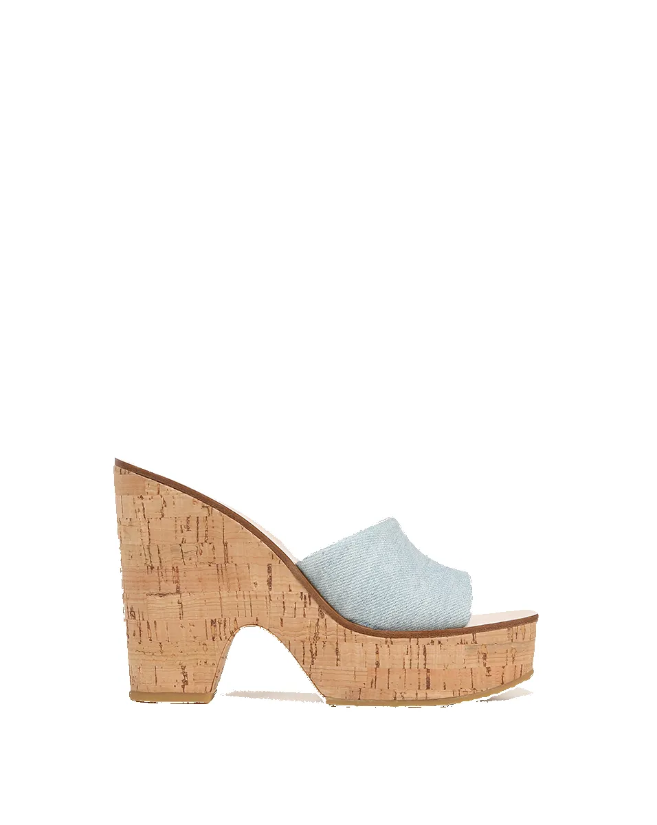 Paulita Denim Wedge Sandal sold by Veronica Beard product image thumbnail 5
