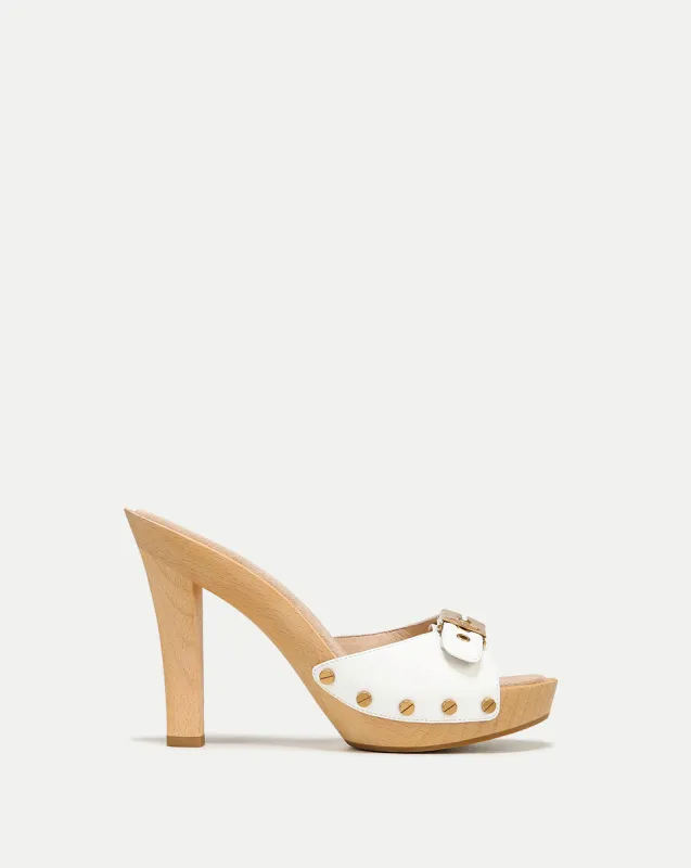 Lolli Leather Platform-Heel Sandal sold by Veronica Beard