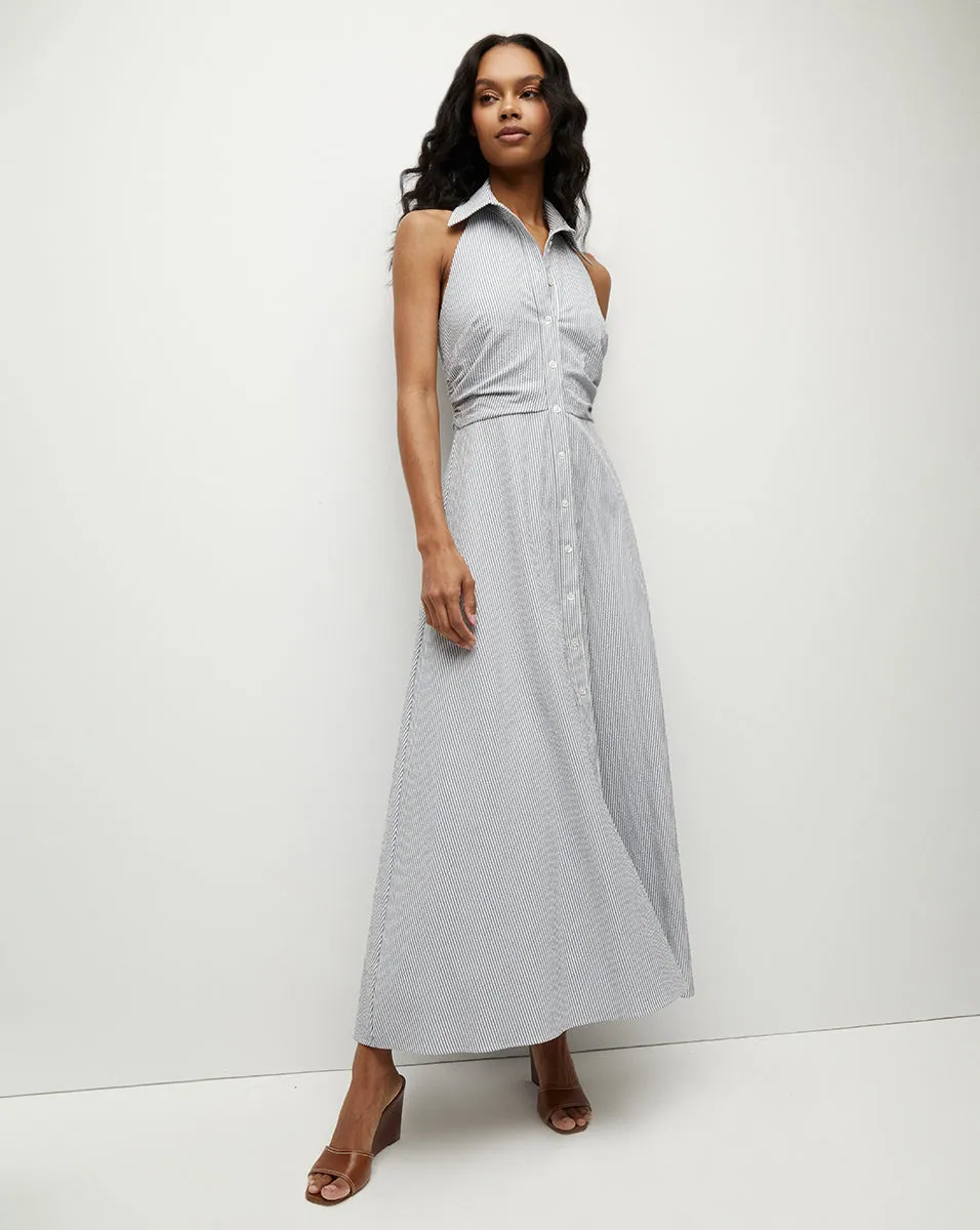 Mackey Seersucker Halter Dress sold by Veronica Beard product image thumbnail 2