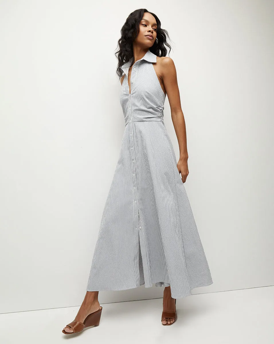 Mackey Seersucker Halter Dress sold by Veronica Beard