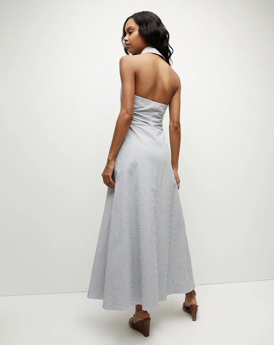 Mackey Seersucker Halter Dress sold by Veronica Beard product image thumbnail 5
