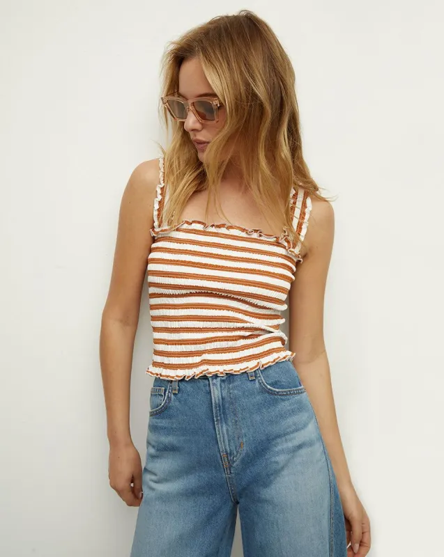 Averie Smocked Tank sold by Veronica Beard