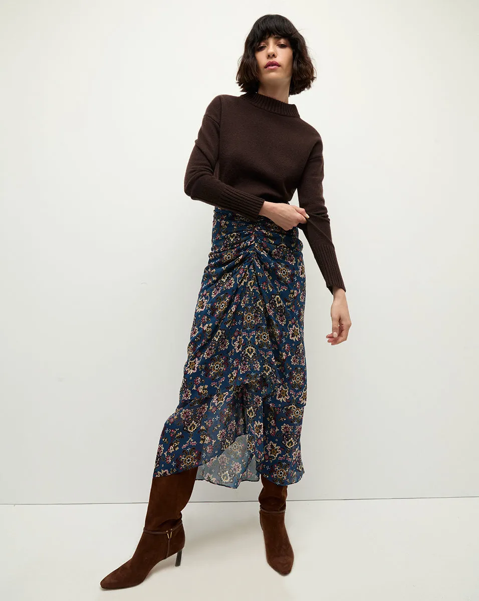 Sira Ruched Silk Skirt sold by Veronica Beard product image thumbnail 3