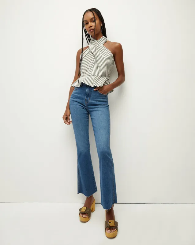 Carson Raw Hem Kick-Flare Jean sold by Veronica Beard