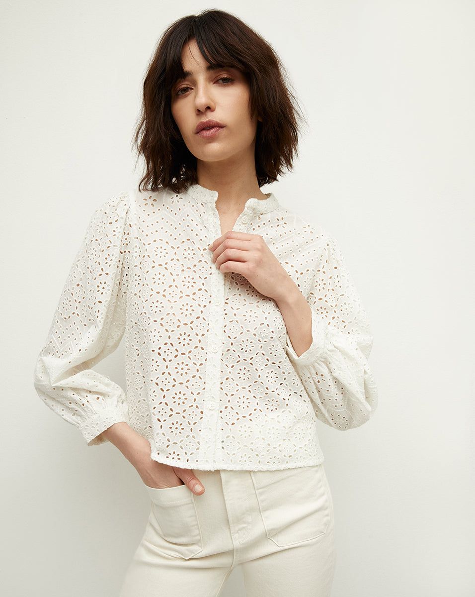 Vitale Eyelet Top sold by Veronica Beard