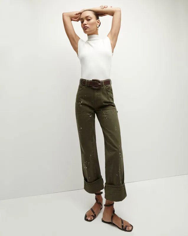 Dylan Cuffed Straight-Leg Jean sold by Veronica Beard