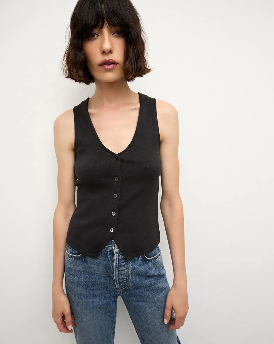 Hoorne Button-Down Tank Top sold by Veronica Beard