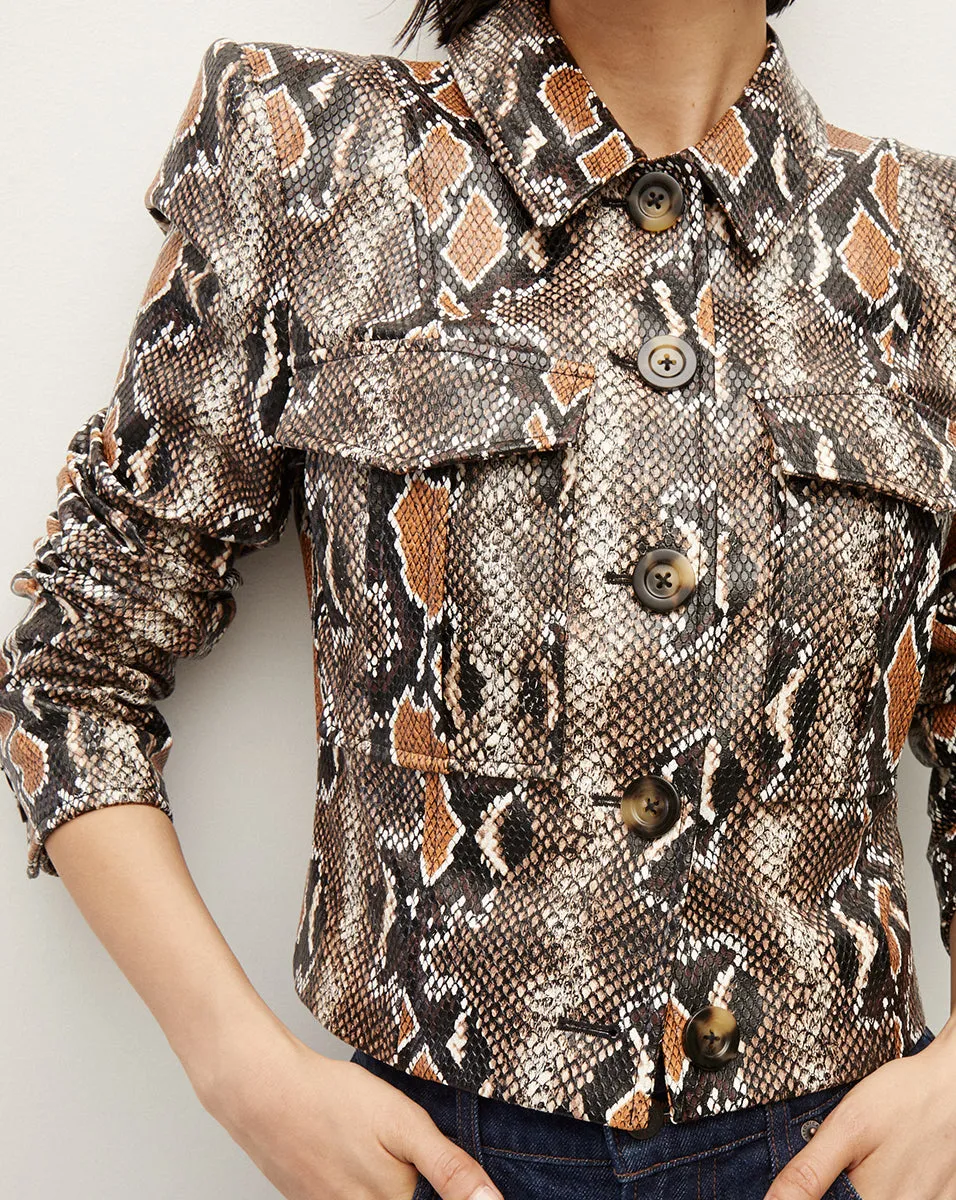 Fulham Python Vegan Leather Jacket sold by Veronica Beard product image thumbnail 3