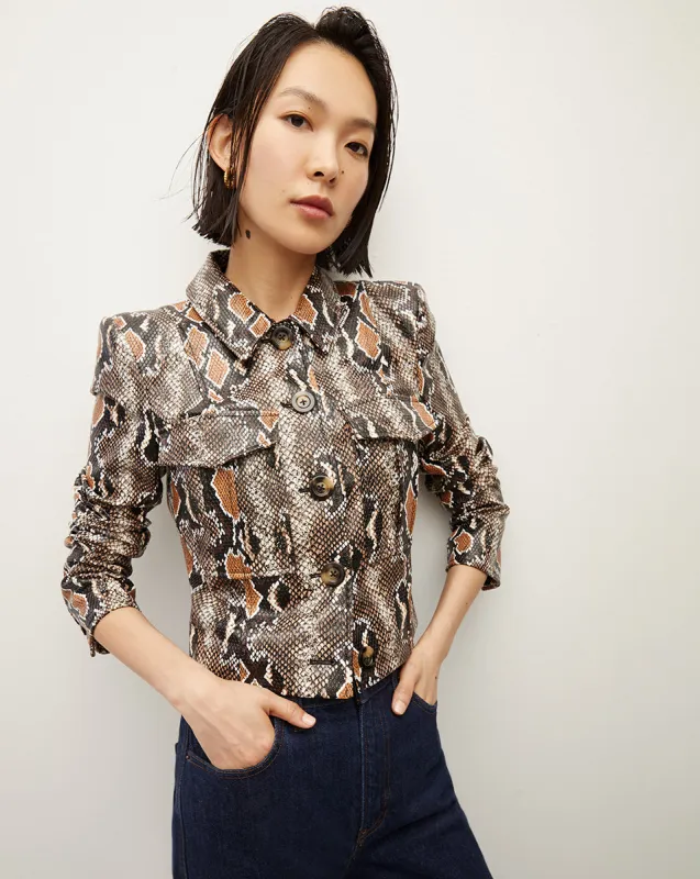 Fulham Python Vegan Leather Jacket sold by Veronica Beard