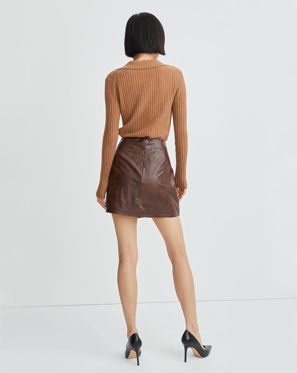 Dinard Vegan-Leather Skirt sold by Veronica Beard product image thumbnail 5