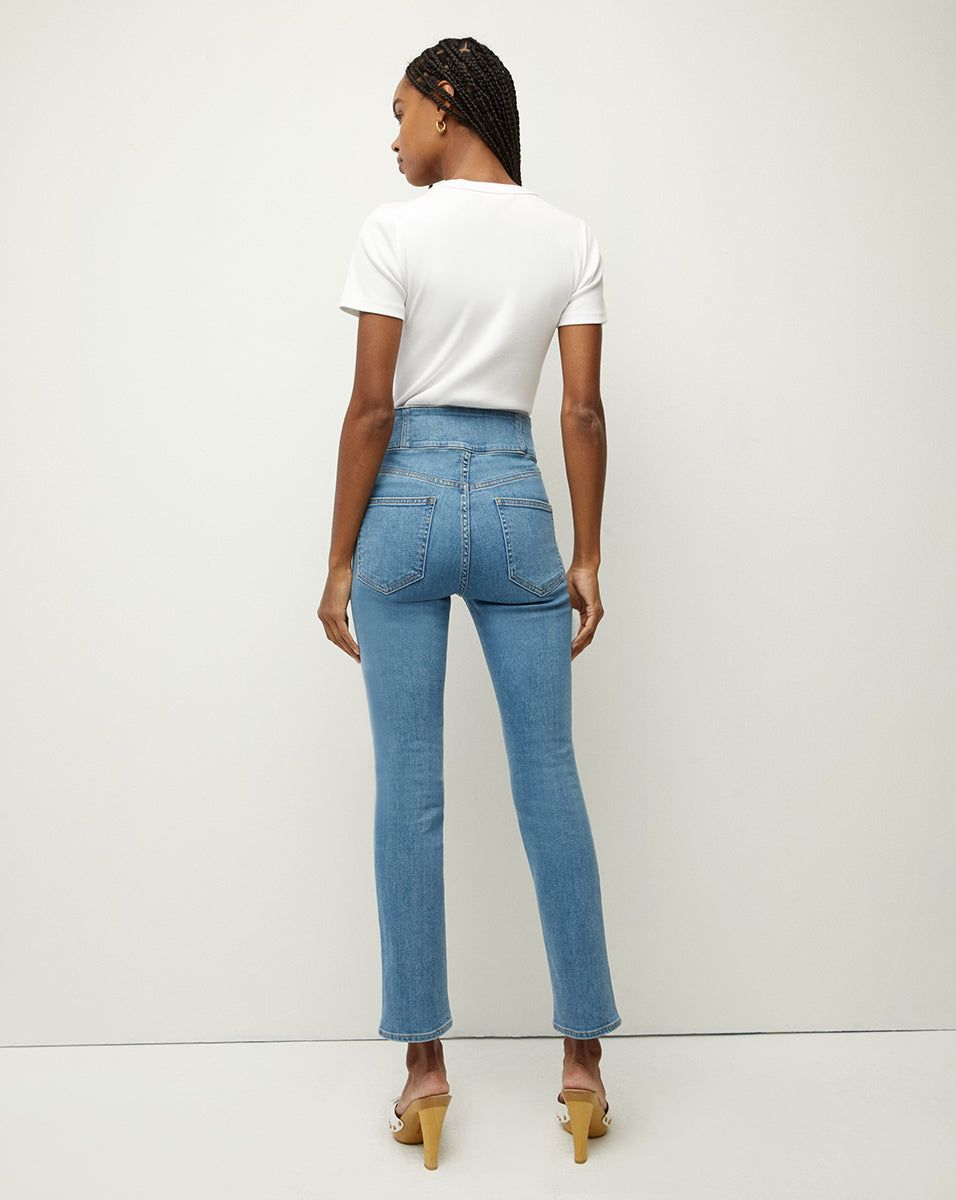 Carly Kick-Flare Jean | Corset Waistband sold by Veronica Beard product image thumbnail 4