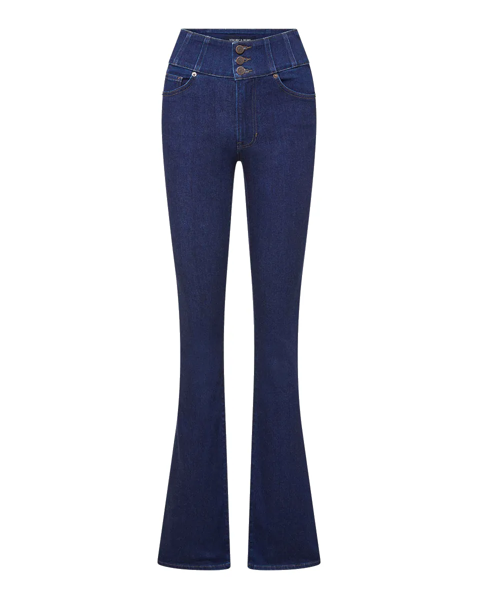 Beverly Corset Waist Skinny-Flare Jean sold by Veronica Beard product image thumbnail 5