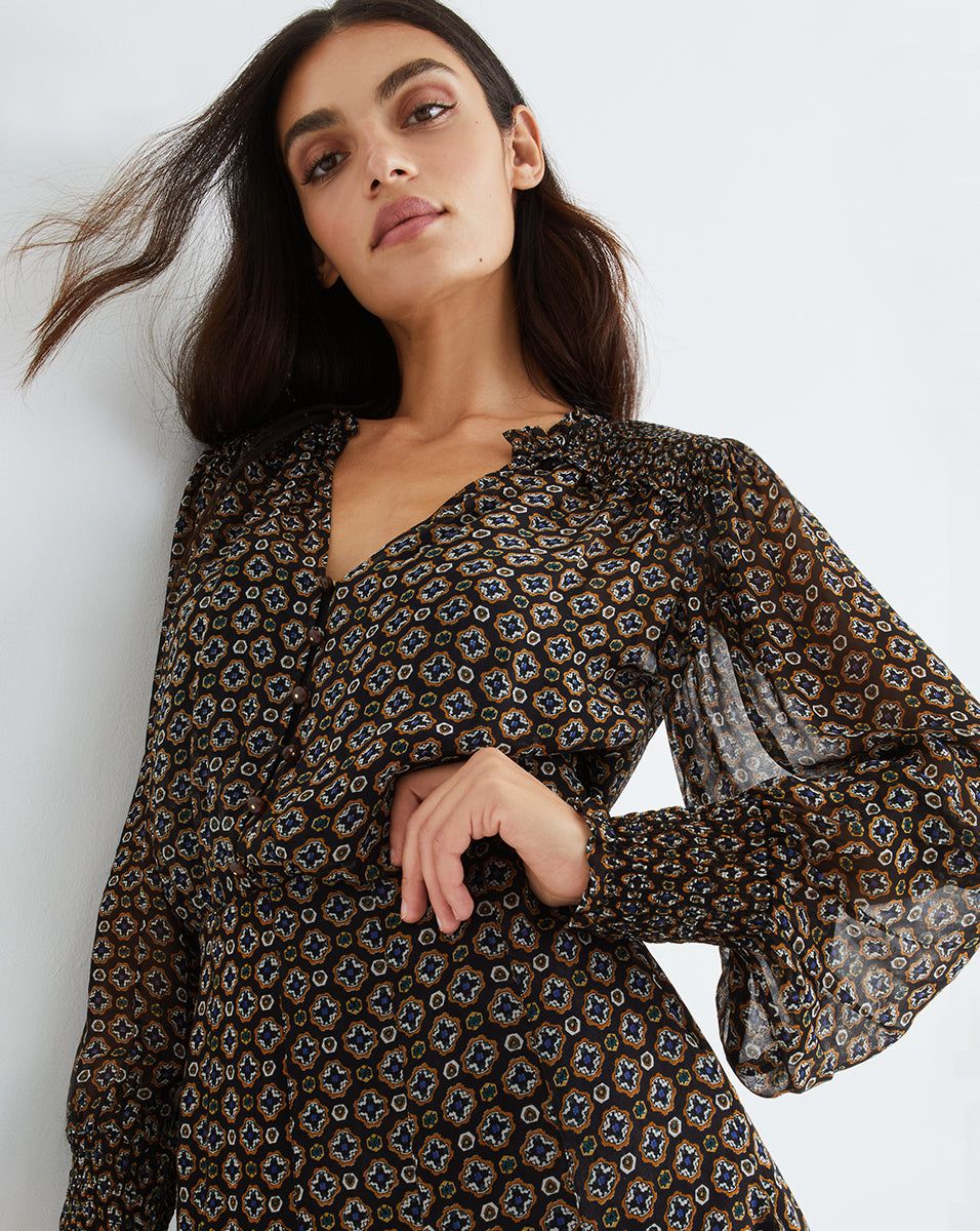 Sacchi Token-Print Dress sold by Veronica Beard product image thumbnail 3