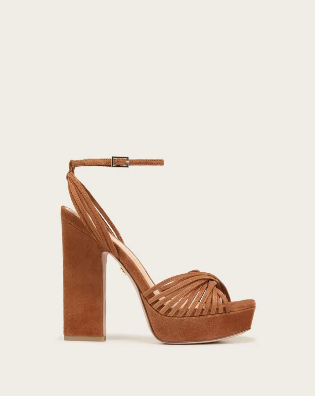 Fletcher Strappy Suede Sandal sold by Veronica Beard