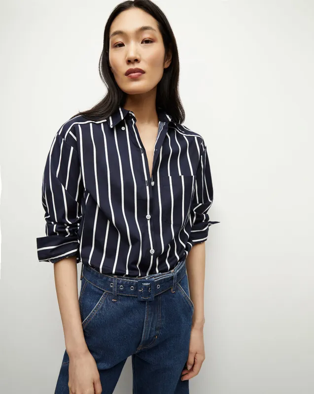 Lloyd Striped Button-Down Shirt sold by Veronica Beard