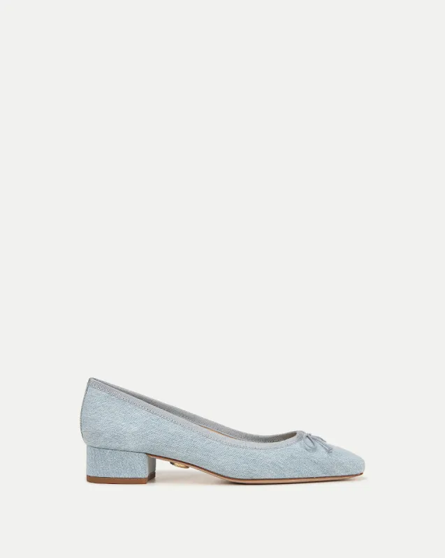 Cecile Denim Ballet Pump sold by Veronica Beard