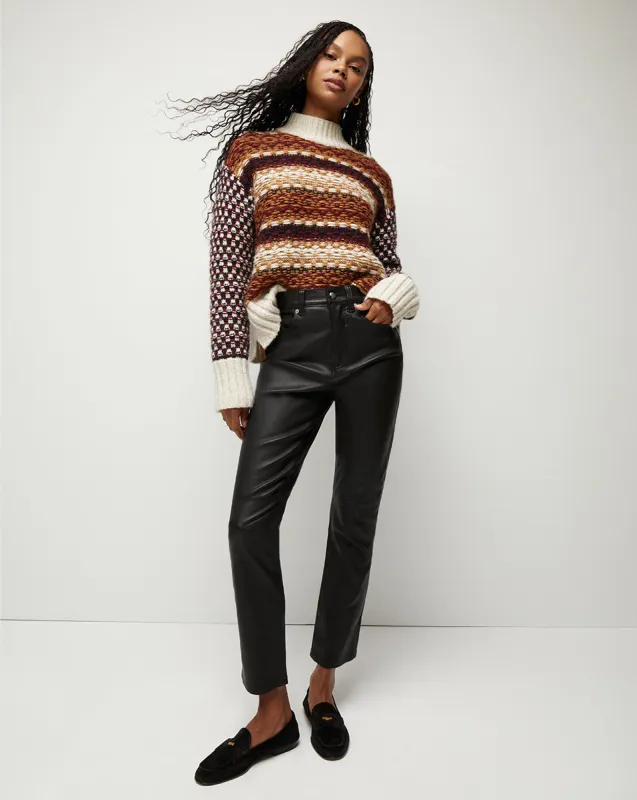 Carly Kick-Flare Leather Pant sold by Veronica Beard