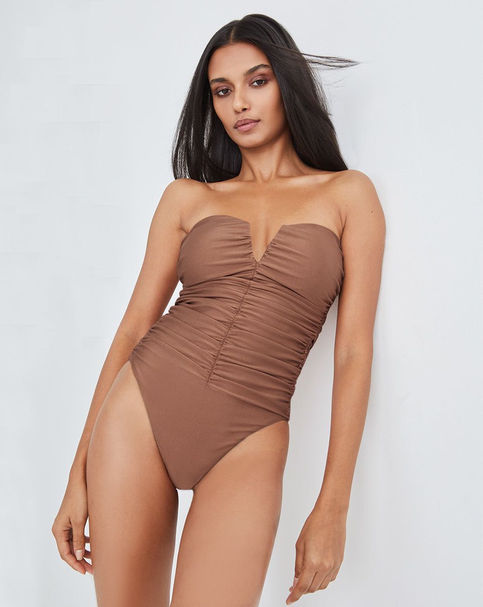 Arpel Strapless One-Piece Swimsuit sold by Veronica Beard